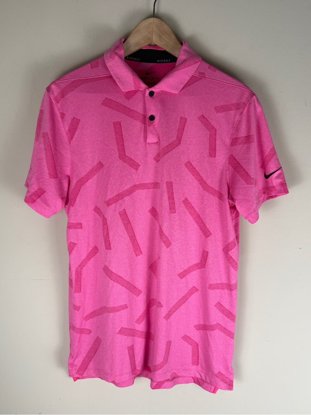 Nike Golf Dri-Fit Vapor Line Polo Shirt Men’s Pink Geometric Men’s Small